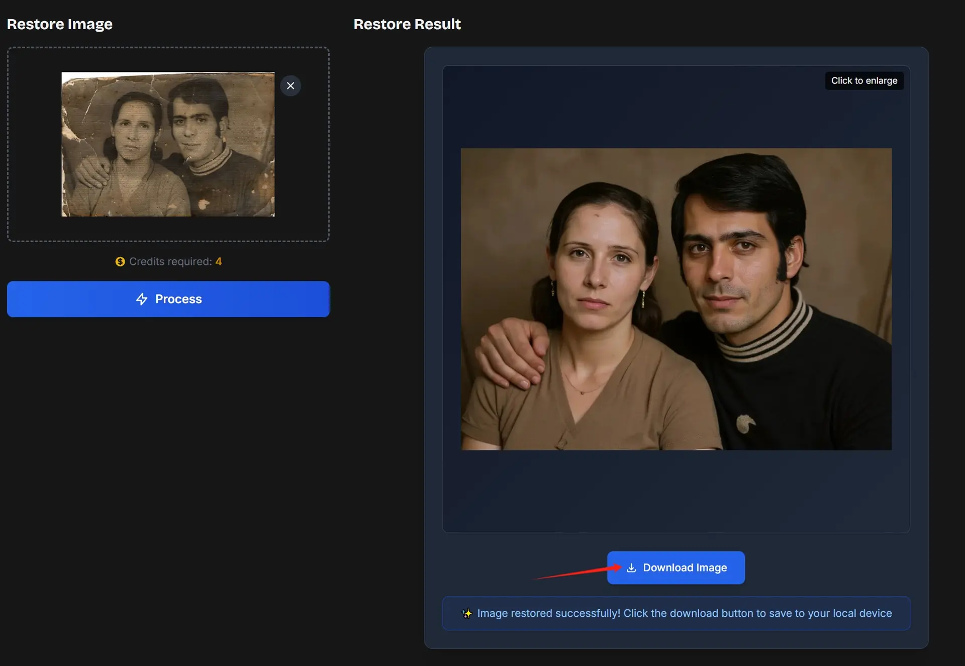 復元した写真をダウンロード